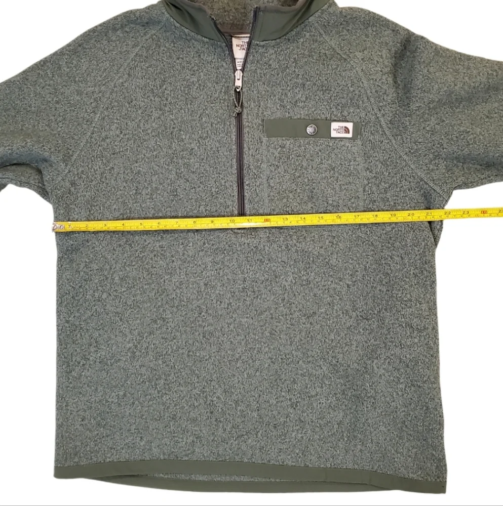 The‎ North Face Men's Leo Gordon Lyon Green Zip Pullover Fleece Sweater Medium